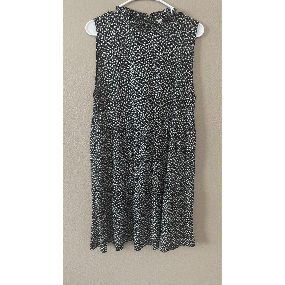 Rielle Ruffle Mock Neck Mini Tent Black Grey White Party Dress Size XL - NWT - Picture 5 of 13